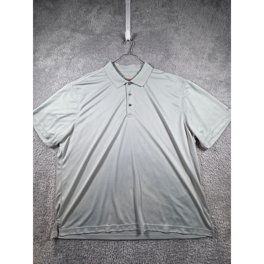 IZOD Golf Polo Shirt 3XL Gray Mens X-Treme Function Micro Grid Short Sleeve